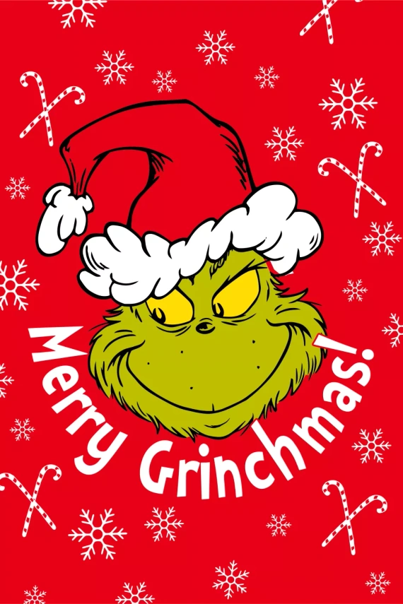 Плед Grinch Merry Grinchmas 100x140 червоний мікрофібра Jerry Fabrics