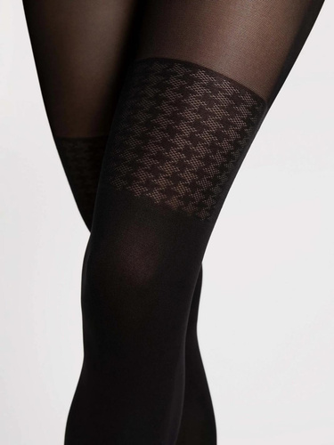 Fiore G6140 Pepita Black Колготки 40 DEN з імітацією панчіх у візерунок "пепіта"