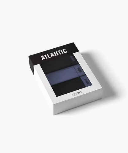 Чоловічі боксерки Atlantic 3MH-0111 A3 3-pack чорний-денім, 95% бавовна, приталені