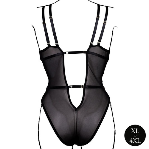 Боді AMR006 Amour Le Désir мереживне боді Plus Size XL-4XL чорне