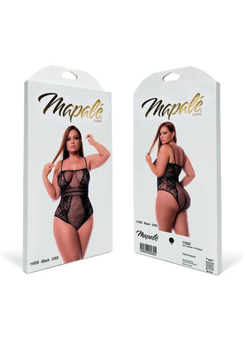 Боді 1103X Fishnet Bodysuit Mapale чорне сітчасте великого розміру XL-5XL