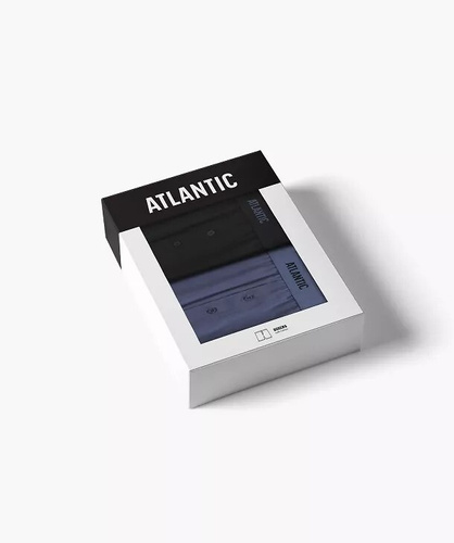 Чоловічі боксерки Atlantic 2MBX-0255 A2 2-pack чорний-денім, вільні, 100% бавовна