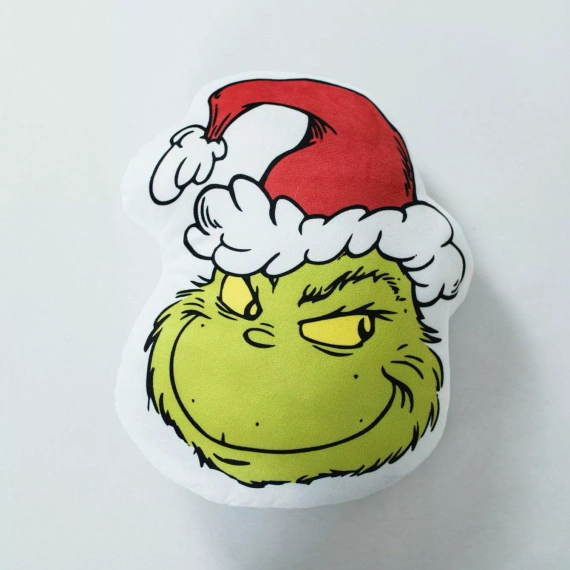 Подушка Grinch Jerry Fabrics 36x29 біло-зелена м’яка іграшка-обіймашка