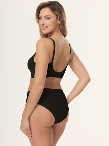 Бюстгальтер Silvia L070 Mefemi без кісточок, безшовний, моделюючий second skin, чорний