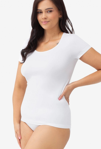Gatta T-Shirt 2K 608 жіноча безшовна футболка з мікрофібри, короткий рукав, біла