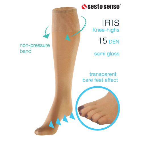 Жіночі підколінки  Iris 15 DEN  Sesto Senso,- naturale