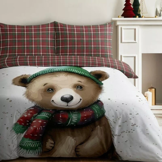 Постільна білизна святкова Cuddle Eurofirany мікроволокно коричнева на блискавці