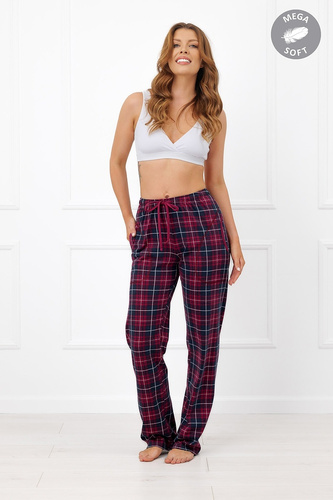 Italian Fashion Alana жіночі довгі бавовняні штани Mega Soft у клітинку