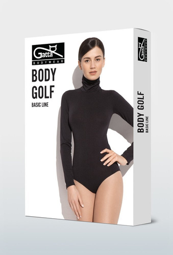 Gatta Body 5577 жіноче безшовне боді з гольфом і довгим рукавом