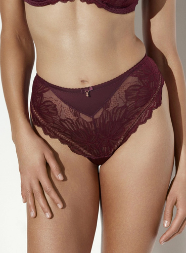 Трусики Ava 2276/B Merlot бразильські жіночі бордові з мереживом елегантні