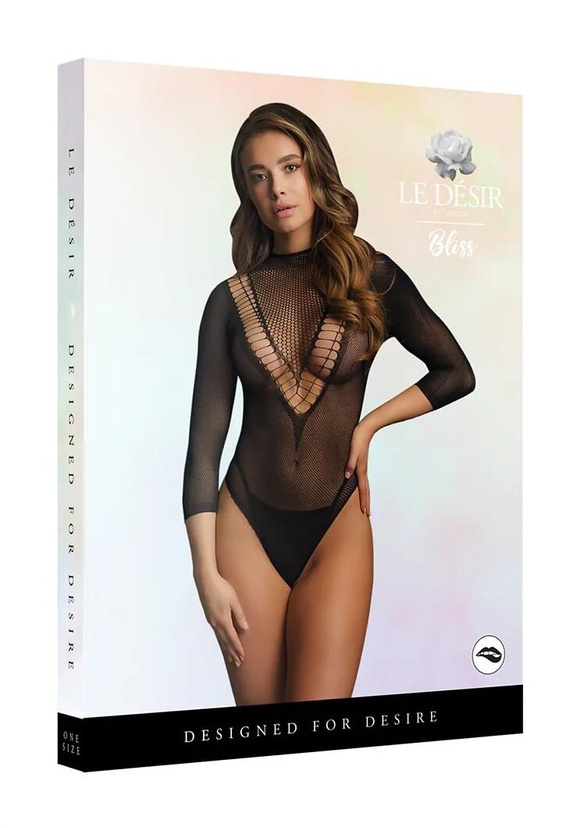 Body BLS003 Bliss Le Désir звабливе боді з сітки з рукавом 7/8