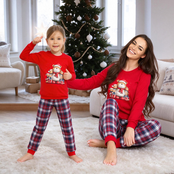 Cornette 594/205 592/205 Family Christmas Дитяча бавовняна піжама для дівчинки червона