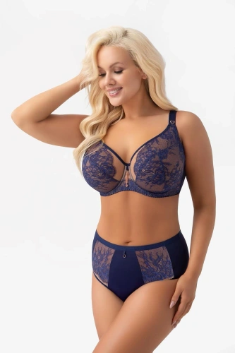 Gorsenia F024 Desire жіночі трусики синього кольору з мереживом і мікрофіброю