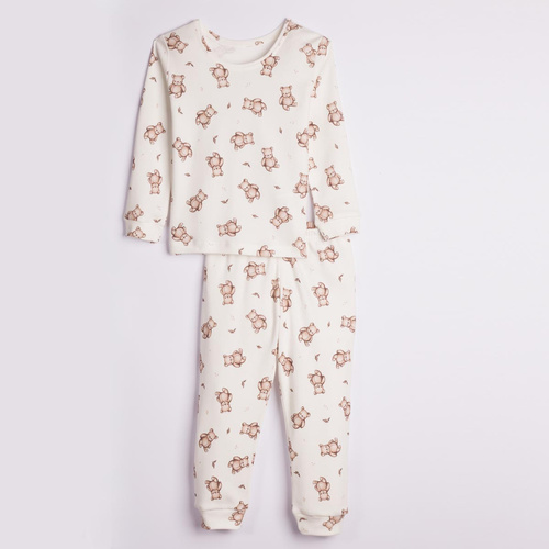 227036 Nicol BENEK Дитяча піжама 100% бавовна кремова з ведмедиками